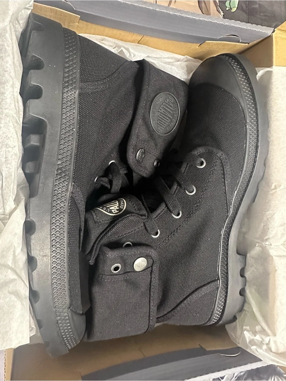Palladium Black Canvas Lace-Up High-Top Boots - Picture 7 of 8
